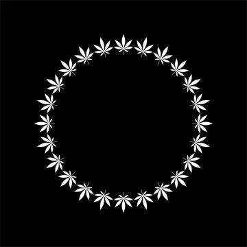 Marijuana Circle Shape Composition Stock Illustration
