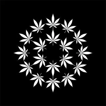 Marijuana Circle Shape Composition Stock Illustration