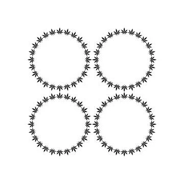 Marijuana Circle Shape Composition Stock Illustration