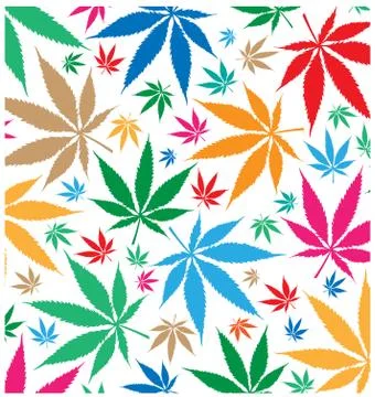 Marijuana color pattern  background Stock Illustration