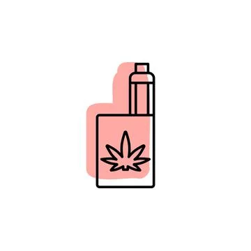 Marijuana, with color shadow vector icon in marijuana set Stock Illustration