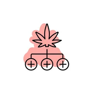 Marijuana, with color shadow vector icon in marijuana set Stock Illustration