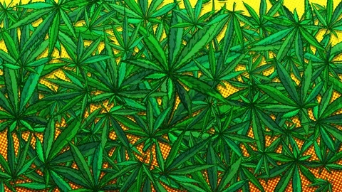 Marijuana Comic Style Background 動画素材 91077272