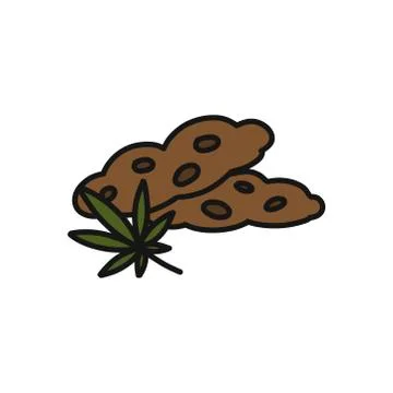 Marijuana cookies doodle icon, vector illustration Stock Illustration