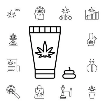 Marijuana, cream flat vector icon in marijuana pack Illustrazione stock