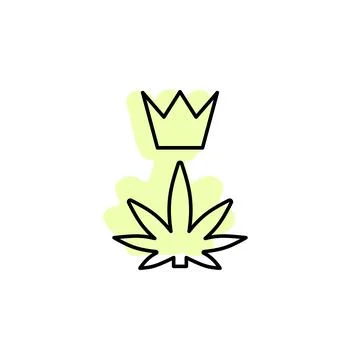 Marijuana, crown with color shadow vector icon in marijuana set Stock Illustration