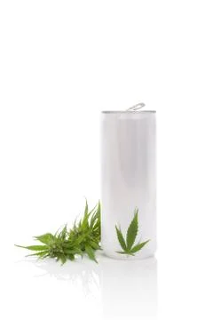 Marijuana drink in can. Stock Photos