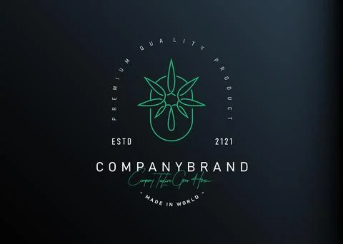 Marijuana droplet logo design. Vector illustration of abstract marijuana with Иллюстрация