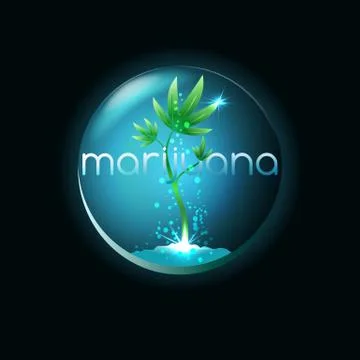 Marijuana emblem, vector illustration Stock Illustration