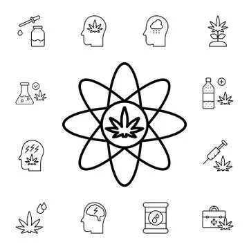 Marijuana, entourage effect flat vector icon in marijuana pack Stock Illustration