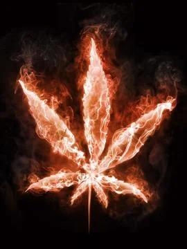 Marijuana in Fire Stock Illustration
