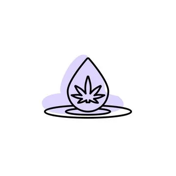 Marijuana, fluid with color shadow vector icon in marijuana set Stock Illustration