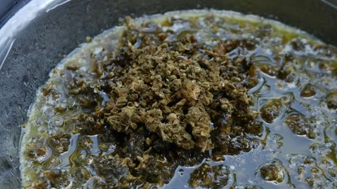 Marijuana Infusion Cooking Process Cannabutter Making Method Stock Footage 324427214