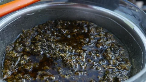 Marijuana Infusion Cooking Process Cannabutter Making Method Stock Footage 324427235