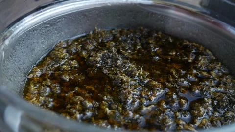Marijuana Infusion Cooking Process Cannabutter Making Method Stock Footage 325420257