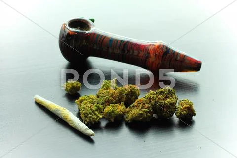 Marijuana Joint and Pipe Stock Photos