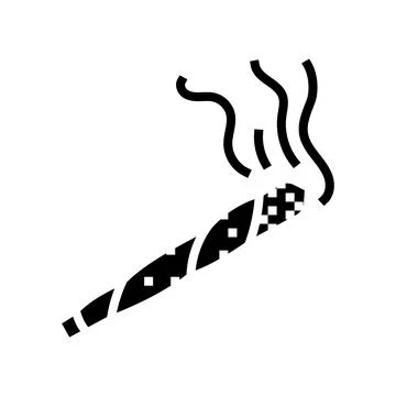 Marijuana joint glyph icon vector illustration Stockillustratie