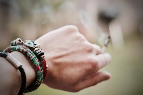 Marijuana joint in hand Foto stock