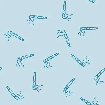 Marijuana joint line seamless pattern Stock Illustration
