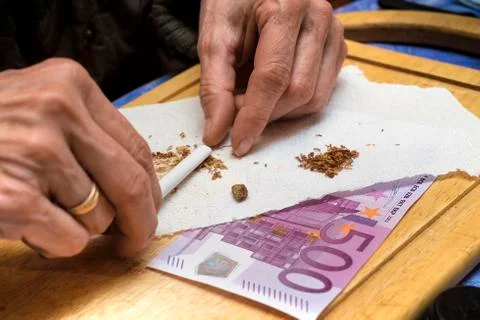 Marijuana joint preparation 写真素材