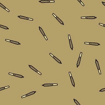 Marijuana joint weed hemp vector seamless pattern Stock Illustration