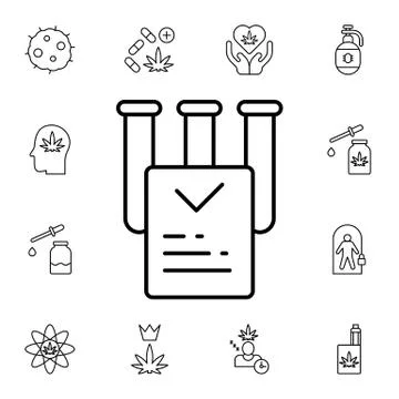 Marijuana, laboratory, report flat vector icon in marijuana pack Stock Illustration