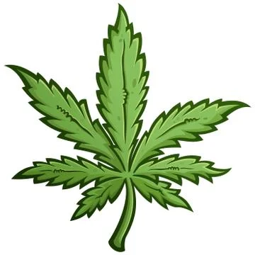Marijuana Leaf Cartoon Vector Illustration Illustrazione stock