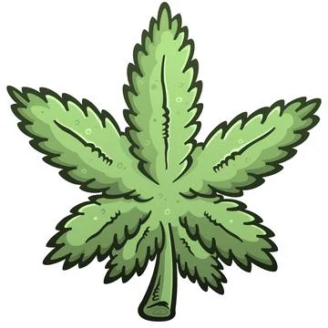 Marijuana Leaf Cartoon Vector Illustration Stock Illustration