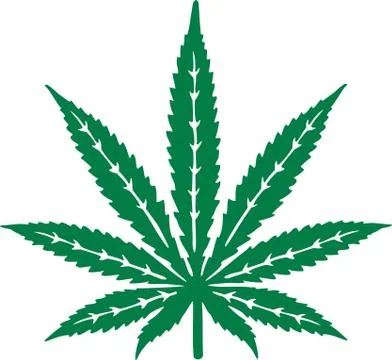Marijuana leaf with details Stock Illustration