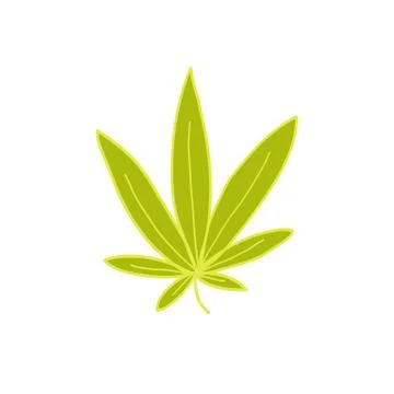 Marijuana leaf doodle icon, vector hand draw illustration Stock Illustration