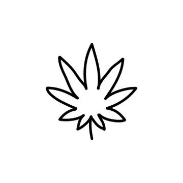 Marijuana leaf doodle icon, vector illustration Stock Illustration