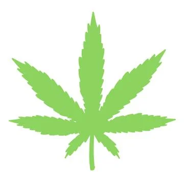 Marijuana leaf drawing. Simple cannabis symbol vector. Illustrazione stock