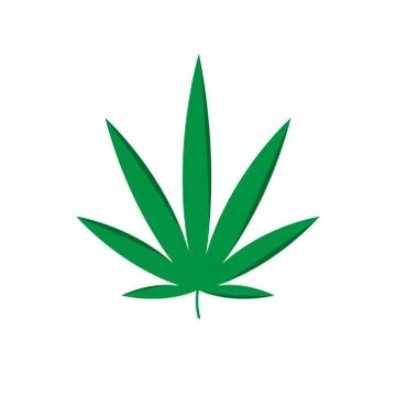 Marijuana leaf flat icon, vector illustration Illustrazione stock