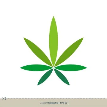 Marijuana Leaf Hemp Weed Icon Vector Logo Template Illustration Design. Vector E Ilustración de archivo