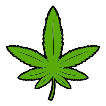 Marijuana leaf icon cartoon Stock Illustration