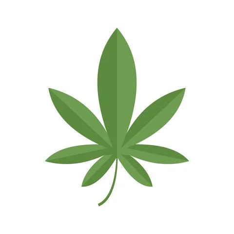 Marijuana leaf icon flat isolated vector Stock Illustration