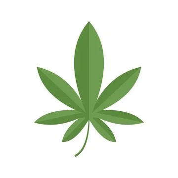 Marijuana leaf icon flat isolated Stock Illustration