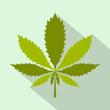 Marijuana leaf icon, flat style Stock Illustration
