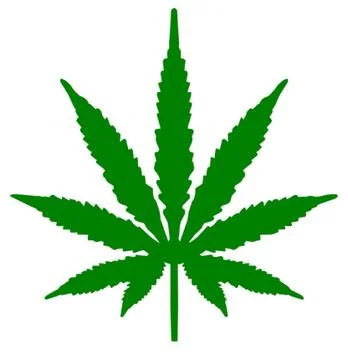 A Marijuana Leaf 库存插图