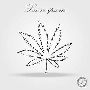 Marijuana leaf line icon or cannabis icon, vector illustration. Stock Illustration