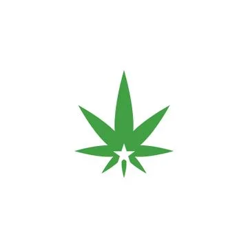 Marijuana leaf logo icon design element template Stock Illustration