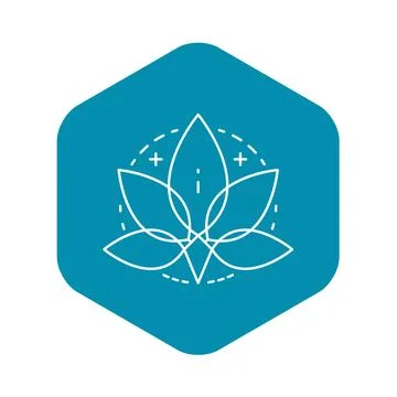 Marijuana leaf logo, outline style Illustrazione stock