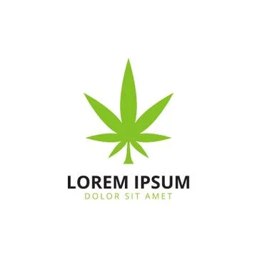 Marijuana leaf logo template Stock Illustration