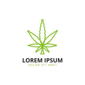 Marijuana leaf logo template Stock Illustration