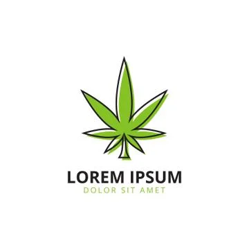 Marijuana leaf logo template Stock Illustration
