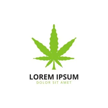 Marijuana leaf logo template Stock Illustration
