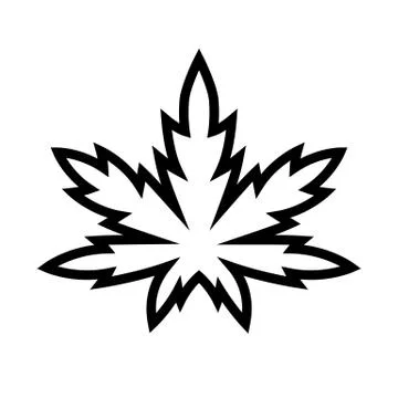 Marijuana leaf or cannabis leaf weed icon Stock Illustration