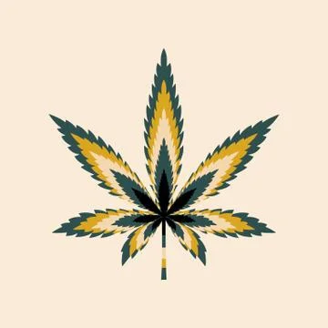 Marijuana leaf or cannabis leaf weed icon Stock Illustration