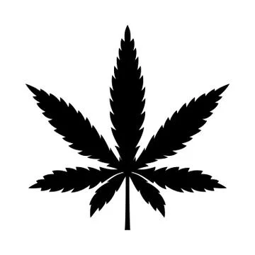 Marijuana leaf or cannabis leaf weed icon Stock Illustration