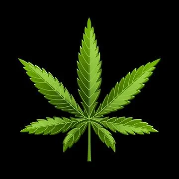 Marijuana leaf or cannabis leaf weed icon Stock Illustration